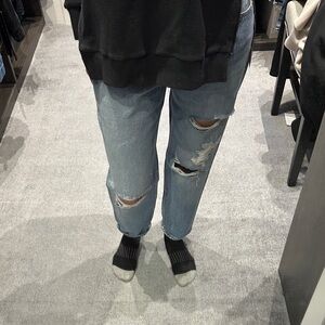 rag & bone Ripped Blue Boyfriend Jeans